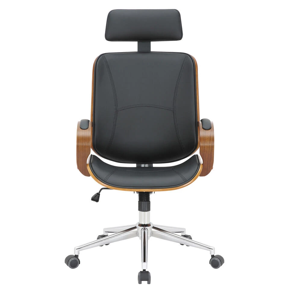 Clp Bureaustoel Dayton Walnoot Frame Zwart 4 Clp Bureaustoel Dayton Walnoot Frame Zwart - Afbeelding 2