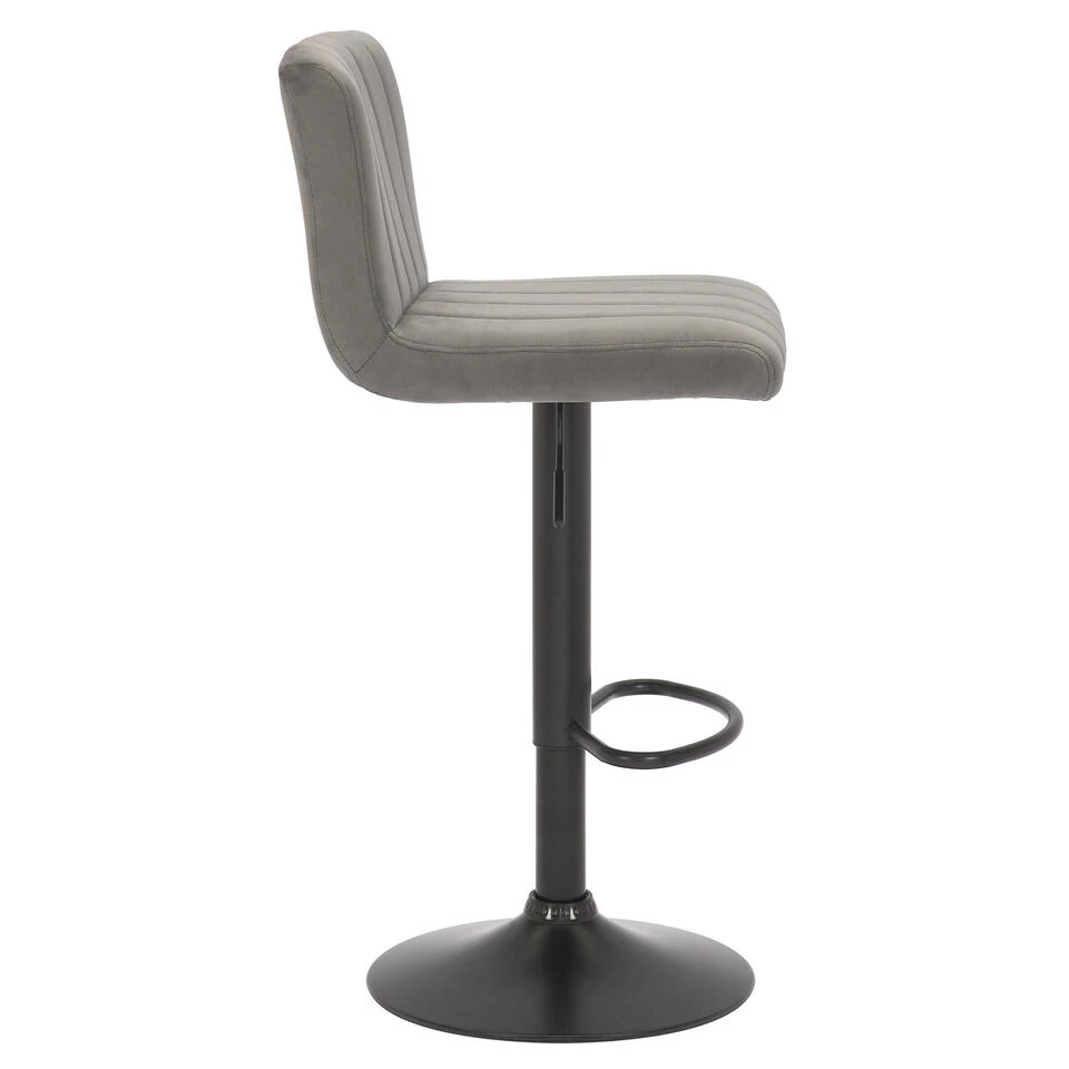 CLP Barkruk Jamie Fluweel Grijs 5 CLP Barkruk Jamie Fluweel Grijs - Afbeelding 3