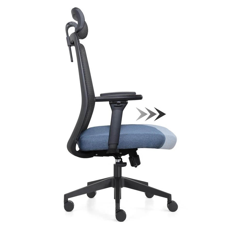 Bureaustoel Napoli Deluxe 4D - NEN-EN 1335 - Blauw 5 Bureaustoel Napoli Deluxe 4D - NEN-EN 1335 - Blauw - Afbeelding 3