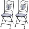VidaXL Bistrostoelen Inklapbaar 2 St Keramiek Blauw En Wit -Meubelwinkel 1000056433