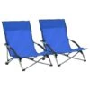 VidaXL Strandstoelen 2 St Inklapbaar Stof Blauw -Meubelwinkel 1000056442