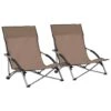 VidaXL Strandstoelen 2 St Inklapbaar Stof Taupe 1 VidaXL Strandstoelen 2 St Inklapbaar Stof Taupe -Meubelwinkel 1000056443
