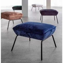 SCOTT - Voetenbankje - Velvet Poef - 57x54x40 Cm - Ideale Bijzet Poef - Tobacco -Meubelwinkel 1000064729 0103