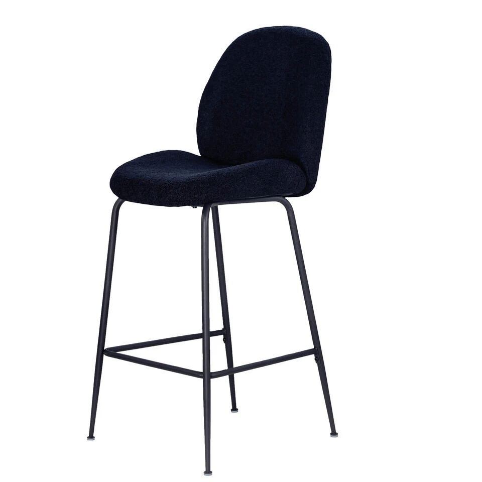 Giga Meubel Barkruk Teddy Zwart - Zithoogte 75cm - Zwart Onderstel 4 Giga Meubel Barkruk Teddy Zwart - Zithoogte 75cm - Zwart Onderstel - Afbeelding 2