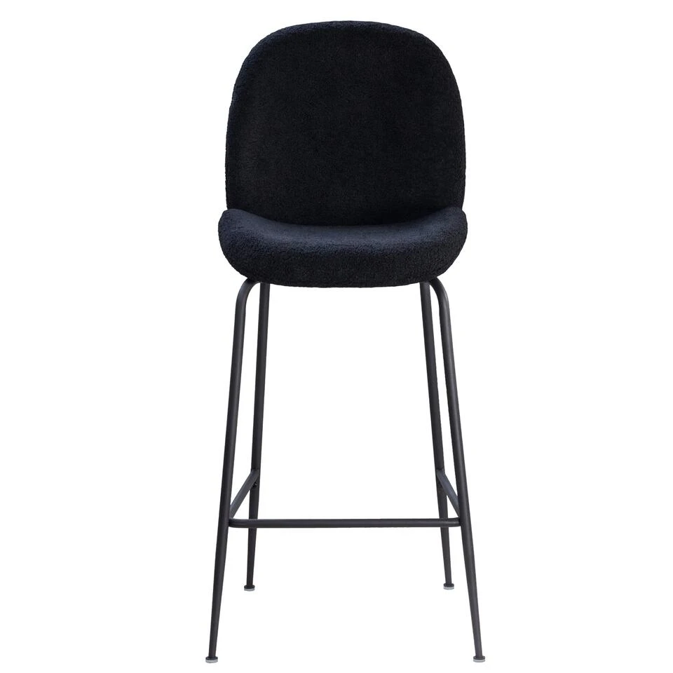 Giga Meubel Barkruk Teddy Zwart - Zithoogte 75cm - Zwart Onderstel 3 Giga Meubel Barkruk Teddy Zwart - Zithoogte 75cm - Zwart Onderstel