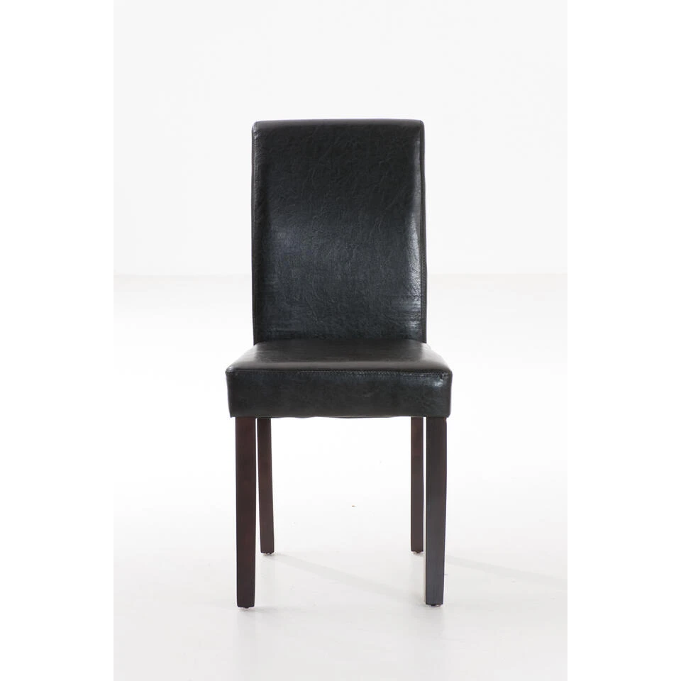 CLP Eetkamerstoel Ina Donkerbruin Frame Kunstleder Bruin 4 CLP Eetkamerstoel Ina Donkerbruin Frame Kunstleder Bruin - Afbeelding 2