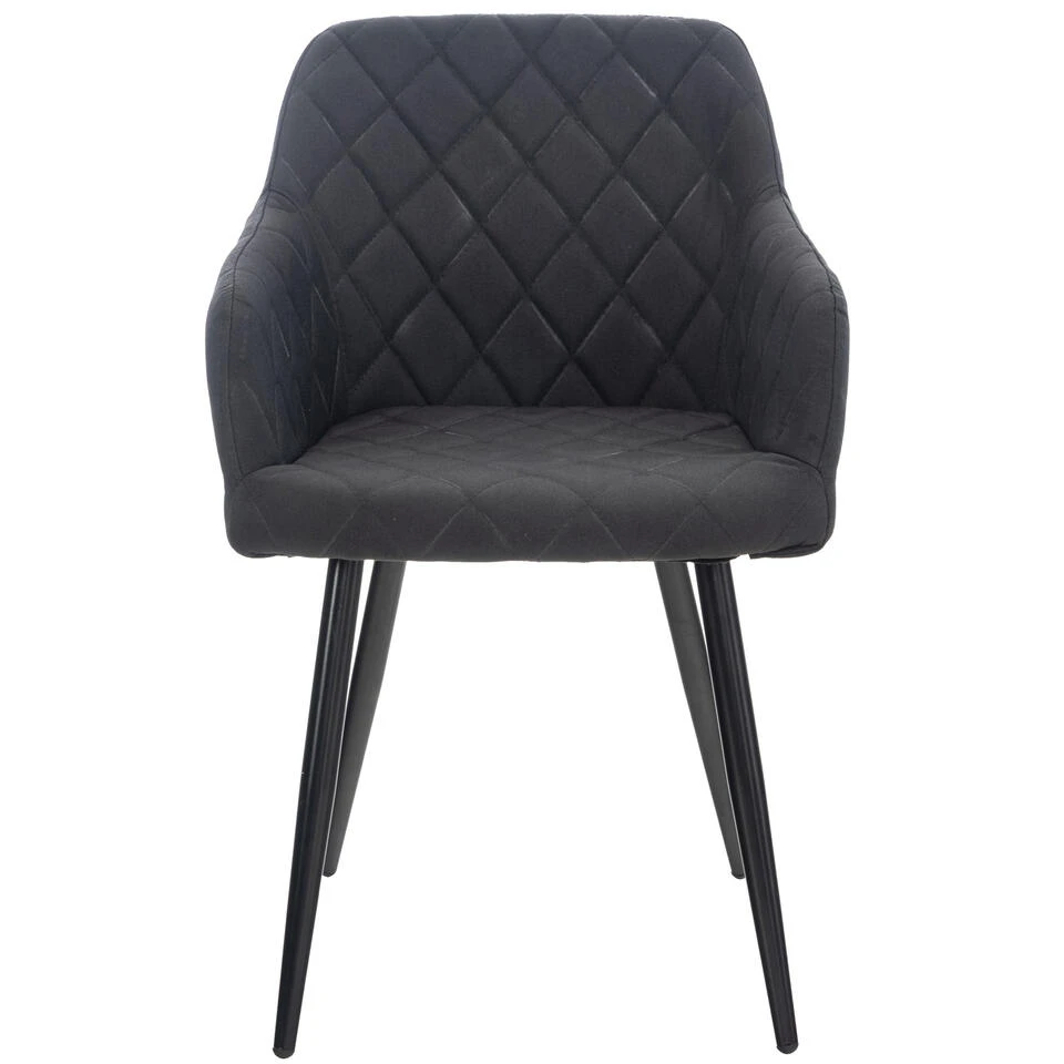 CLP Eetkamerstoel Shila Stof Zwart 4 CLP Eetkamerstoel Shila Stof Zwart - Afbeelding 2