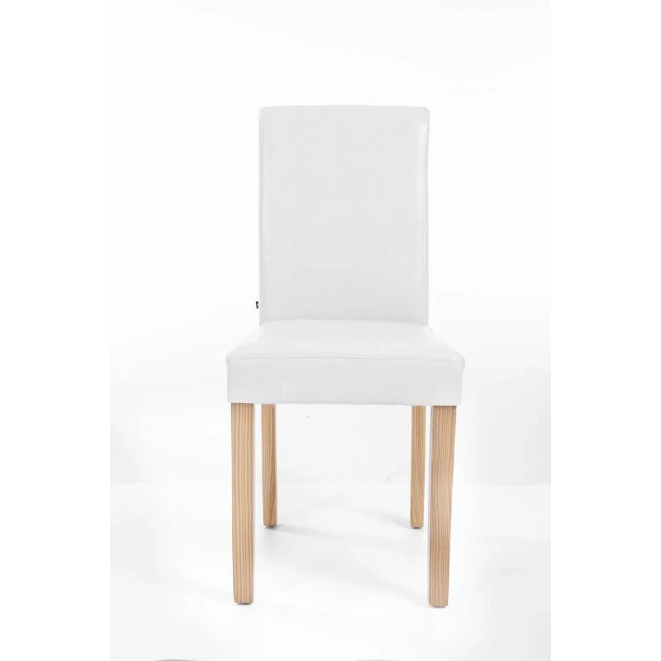 CLP Eetkamerstoel Ina Natura Frame Kunstleder Wit 4 CLP Eetkamerstoel Ina Natura Frame Kunstleder Wit - Afbeelding 2