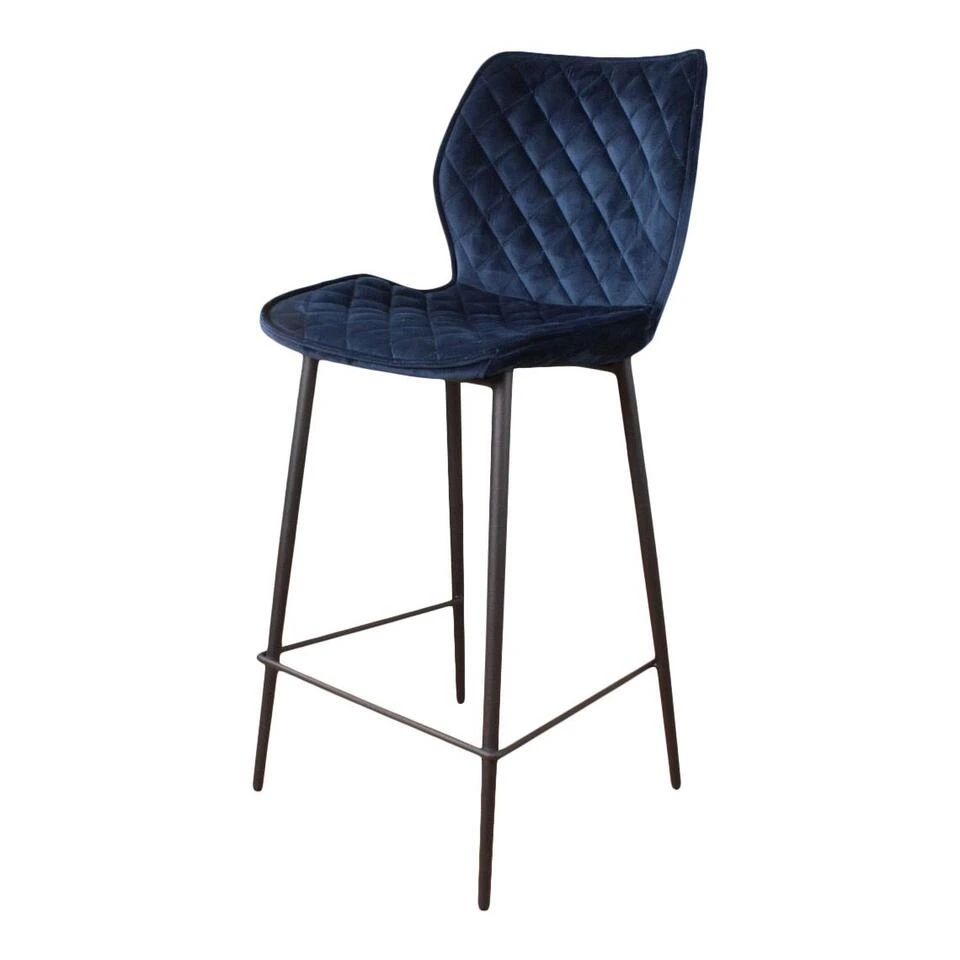 DS4U® Ruby Barkruk Velvet - Stof - Blauw 3 DS4U® Ruby Barkruk Velvet - Stof - Blauw