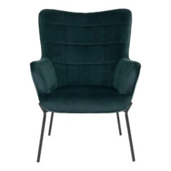 Giga Meubel Stoel Velvet Groen/Zwart - Zithoogte 44,5cm - Stoel Glasgow -Meubelwinkel 1000069899 0102