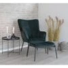 Giga Meubel Stoel Velvet Groen/Zwart - Zithoogte 44,5cm - Stoel Glasgow -Meubelwinkel 1000069899