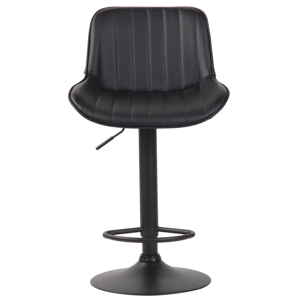 CLP Barkruk Lentini Zwart Frame Kunstleder Zwart 4 CLP Barkruk Lentini Zwart Frame Kunstleder Zwart - Afbeelding 2