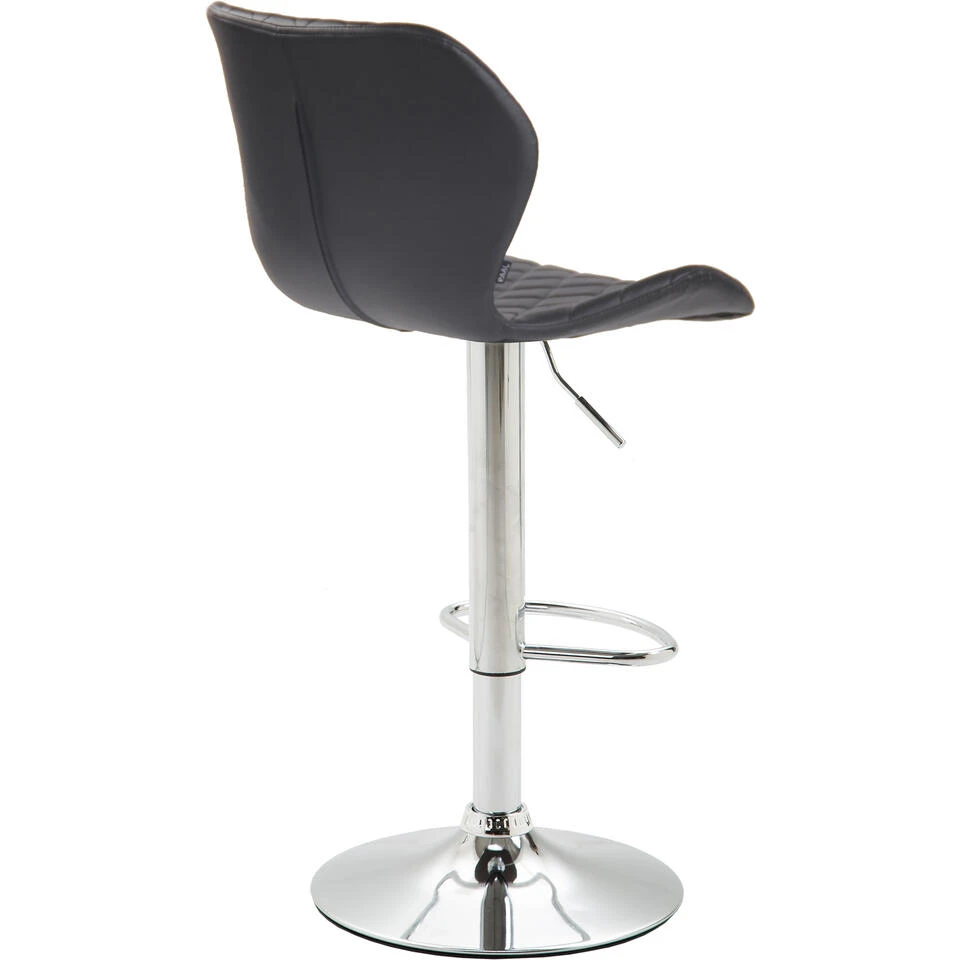 CLP Barkruk Cork Chroom Frame Kunstleder Zwart 6 CLP Barkruk Cork Chroom Frame Kunstleder Zwart - Afbeelding 4