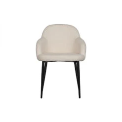 WOOOD Eetkamerstoel Noortje - Teddy - Wit - Set Van 2 -Meubelwinkel 1000071459 0103