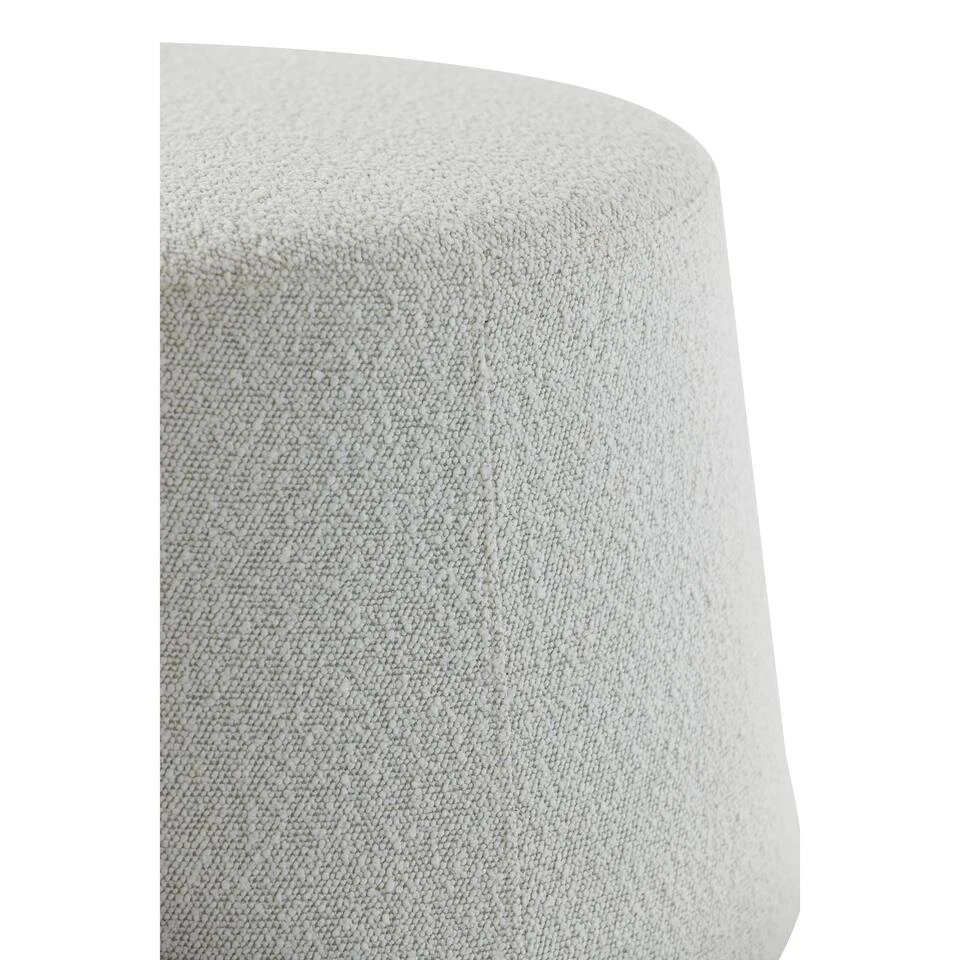 Poef Lauryn - Wit Bouclé - Ø59cm 5 Poef Lauryn - Wit Bouclé - Ø59cm - Afbeelding 3