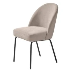 Giga Meubel Eetkamerstoel Grijs - Chenille Stof - Stoel Creston