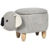 Beliani Dierenhocker COALA - Grijs Fluweel -Meubelwinkel 1000080229