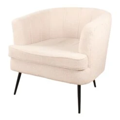 DS4U® Norah Fauteuil Teddy - Stof - Wit
