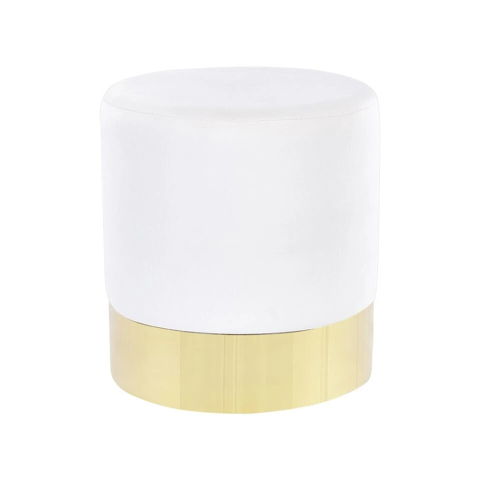 Beliani Poef SOPHIA - Wit Fluweel 3 Beliani Poef SOPHIA - Wit Fluweel