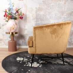 DS4U® Norah Fauteuil Velvet - Stof - Goudkleurig -Meubelwinkel 1000081843 0102