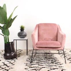 DS4U® Antonio Fauteuil Velvet - Stof - Roze 8 DS4U® Antonio Fauteuil Velvet - Stof - Roze -Meubelwinkel 1000082944 0102