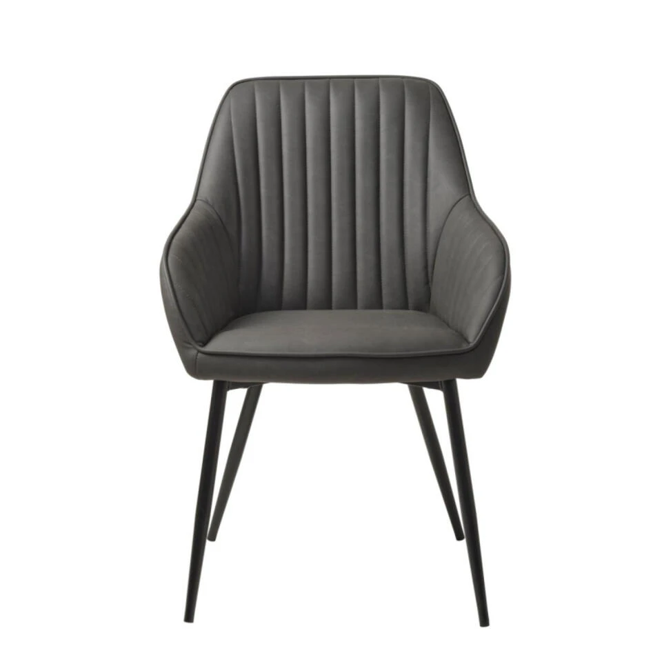 Giga Meubel Eetkamerstoel PU Leer - Grijs - 59x58x83,5cm - Stoel Melfort 3 Giga Meubel Eetkamerstoel PU Leer - Grijs - 59x58x83,5cm - Stoel Melfort