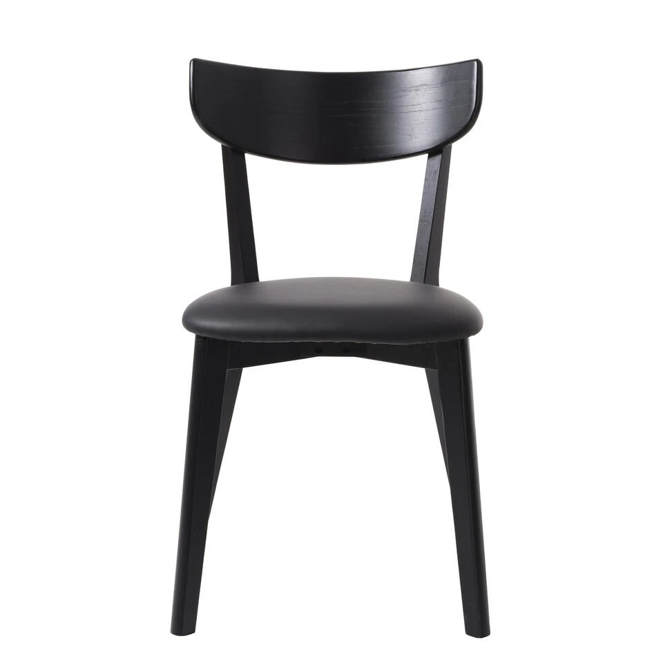 Giga Meubel Eetkamerstoel Kunstleer - Zwart - Hout -Stoel Pero 3 Giga Meubel Eetkamerstoel Kunstleer - Zwart - Hout -Stoel Pero
