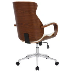 Clp Bureaustoel Melilla Kunstleder Walnoot Wit -Meubelwinkel 1000085314 0103