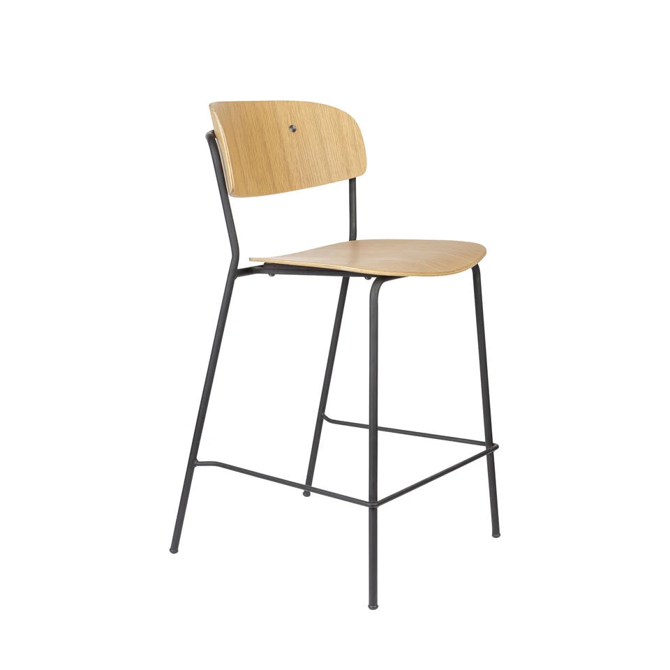 Rein Living Jolien Barkruk - Zwart/Hout - Set Van 2 4 Rein Living Jolien Barkruk - Zwart/Hout - Set Van 2 - Afbeelding 2