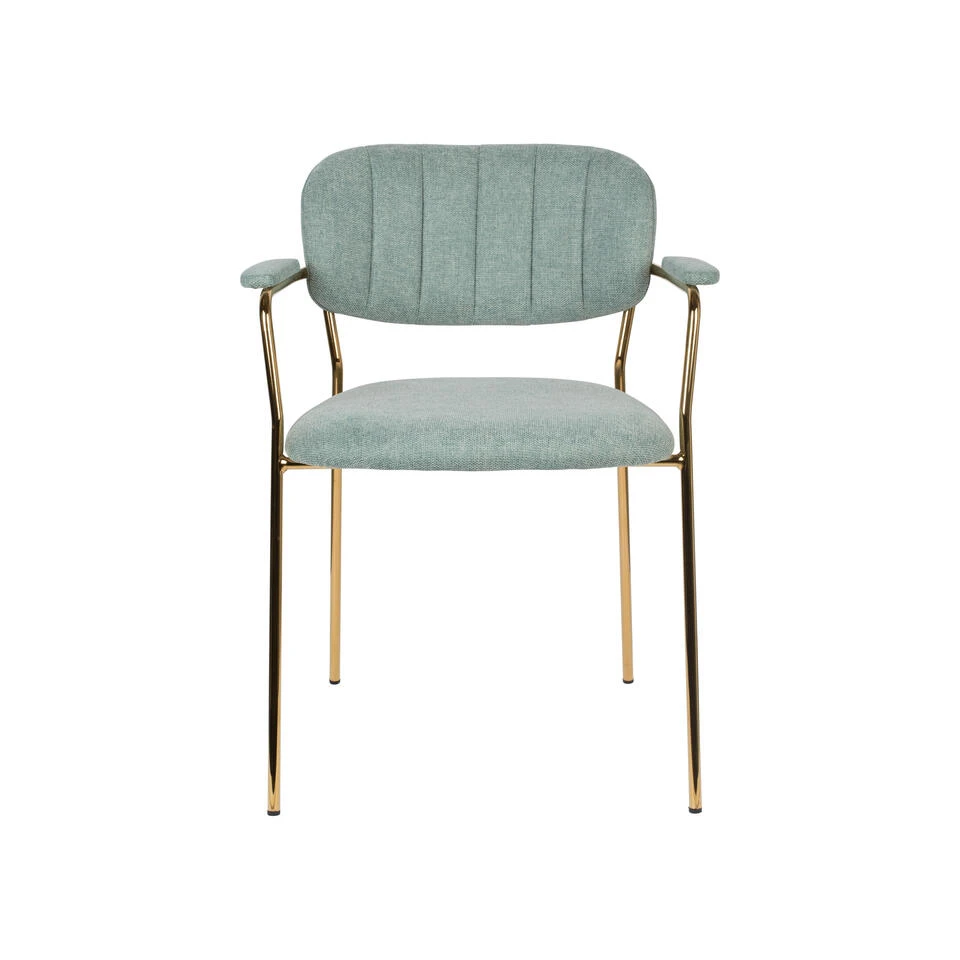 Rein Living Jolien Armstoel - Goud/Lichtgroen - Set Van 2 6 Rein Living Jolien Armstoel - Goud/Lichtgroen - Set Van 2 - Afbeelding 4