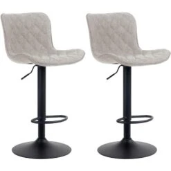 CLP Set Van 2 Barkrukken Emma Stof Taupe