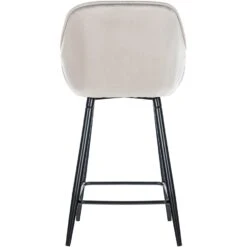 CLP Set Van 2 Barkrukken Gibson Velvet Zilverkleurig -Meubelwinkel 1000092190 0102