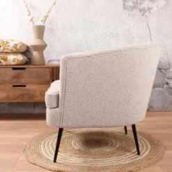 DS4U® Norah Fauteuil Bouclé - Stof - Taupe -Meubelwinkel 1000092815 0103