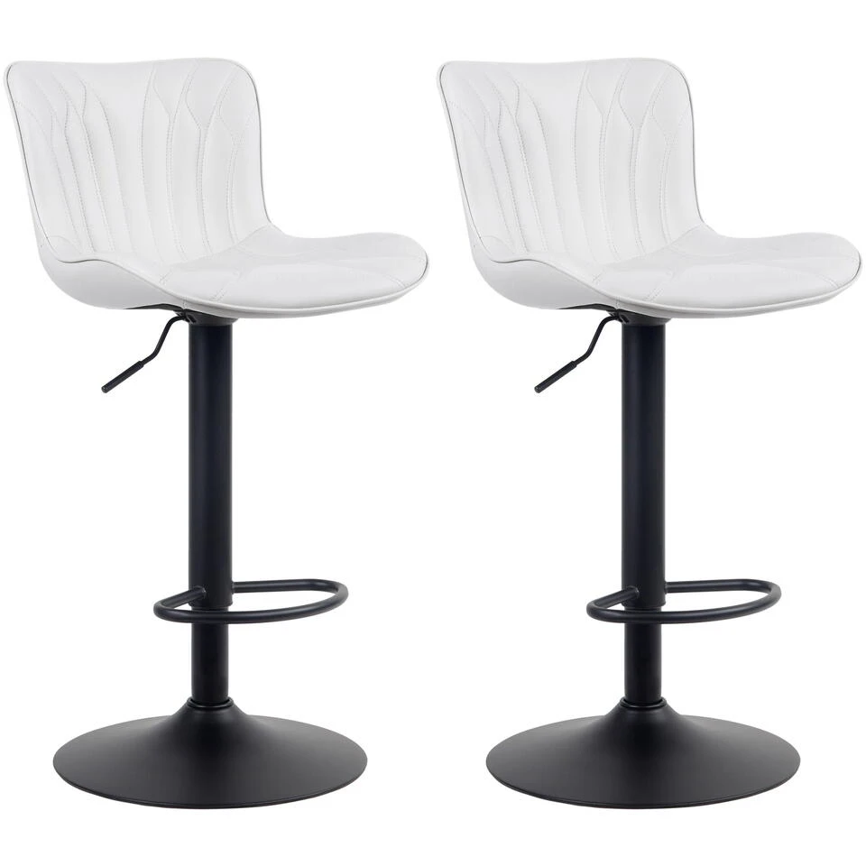 CLP Set Van 2 Barkrukken Linus Kunstleder Wit 3 CLP Set Van 2 Barkrukken Linus Kunstleder Wit