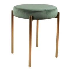 DS4U® Mika Velvet Kruk - Stof - Groen -Meubelwinkel 1000093827 0102
