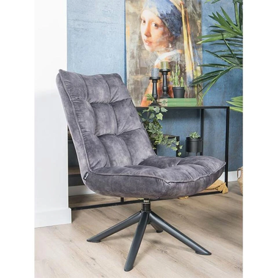 Decor 88 Adaline Velvet Fauteuil Donkergrijs - 70x65-105 Cm 4 Decor 88 Adaline Velvet Fauteuil Donkergrijs - 70x65-105 Cm - Afbeelding 2