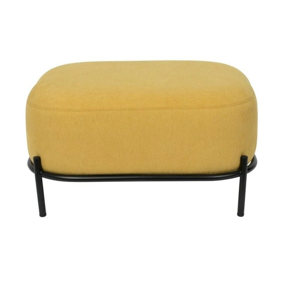 Puur Kalve Hocker - Rechthoek - Stof - Geel 4 Puur Kalve Hocker - Rechthoek - Stof - Geel - Afbeelding 2