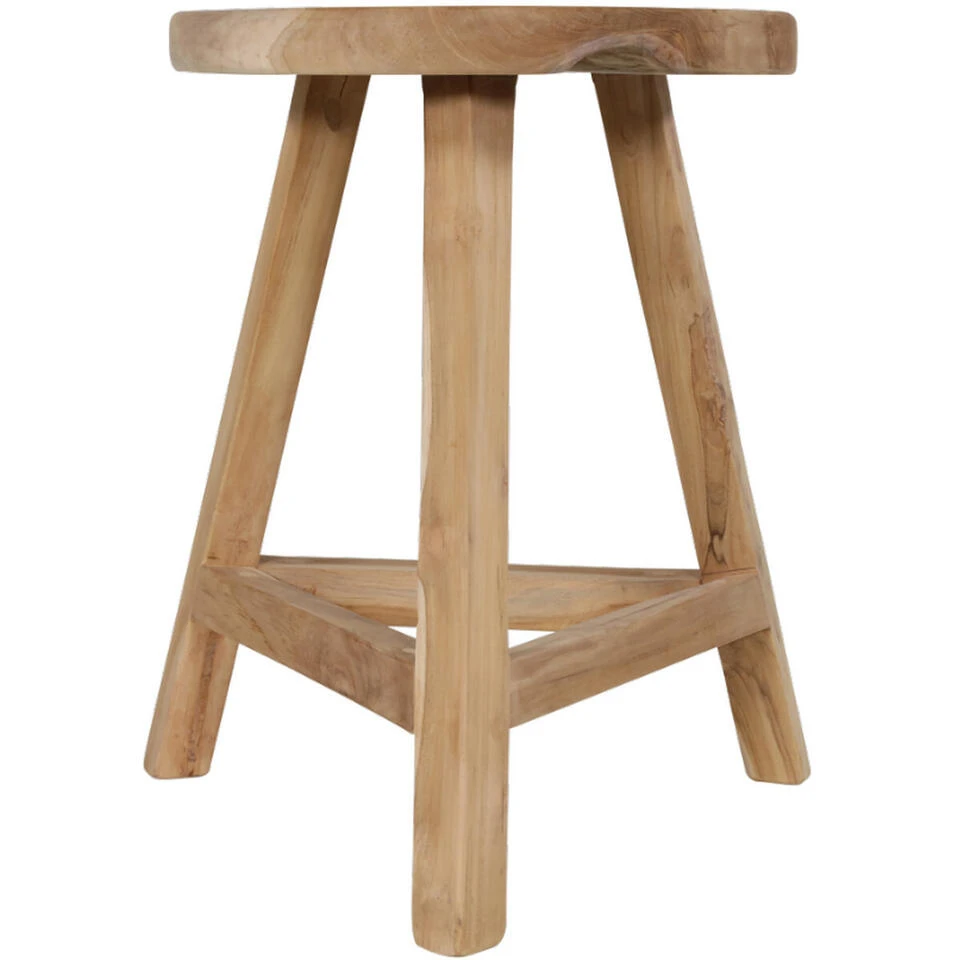 Teak Krukje 35x47cm - Hout - Bruin 4 Teak Krukje 35x47cm - Hout - Bruin - Afbeelding 2