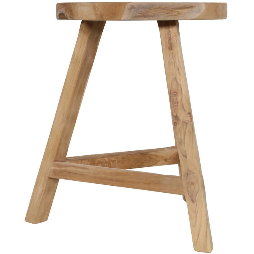 Teak Krukje 35x47cm - Hout - Bruin 6 Teak Krukje 35x47cm - Hout - Bruin - Afbeelding 4