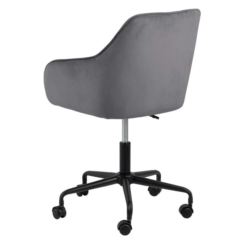 Sohome Bureaustoel Otto - Velvet - Dark Grey 5 Sohome Bureaustoel Otto - Velvet - Dark Grey - Afbeelding 3