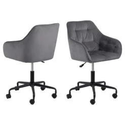 Sohome Bureaustoel Otto - Velvet - Dark Grey
