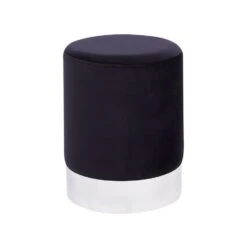 Beliani Poef BRIGITTE - Zwart Fluweel