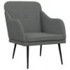 VidaXL Fauteuil 63x76x80 Cm Stof Donkergrijs 2 VidaXL Fauteuil 63x76x80 Cm Stof Donkergrijs -Meubelwinkel 1000095958