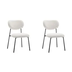 Furnihaus Eetkamerstoel Amalia Teddy Creme Set Van 2