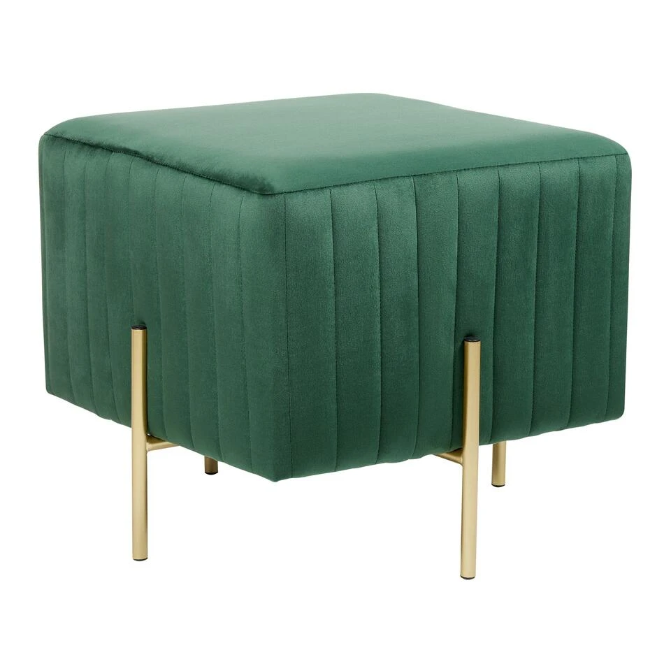 Beliani Hocker DAYTON - Groen Fluweel 3 Beliani Hocker DAYTON - Groen Fluweel