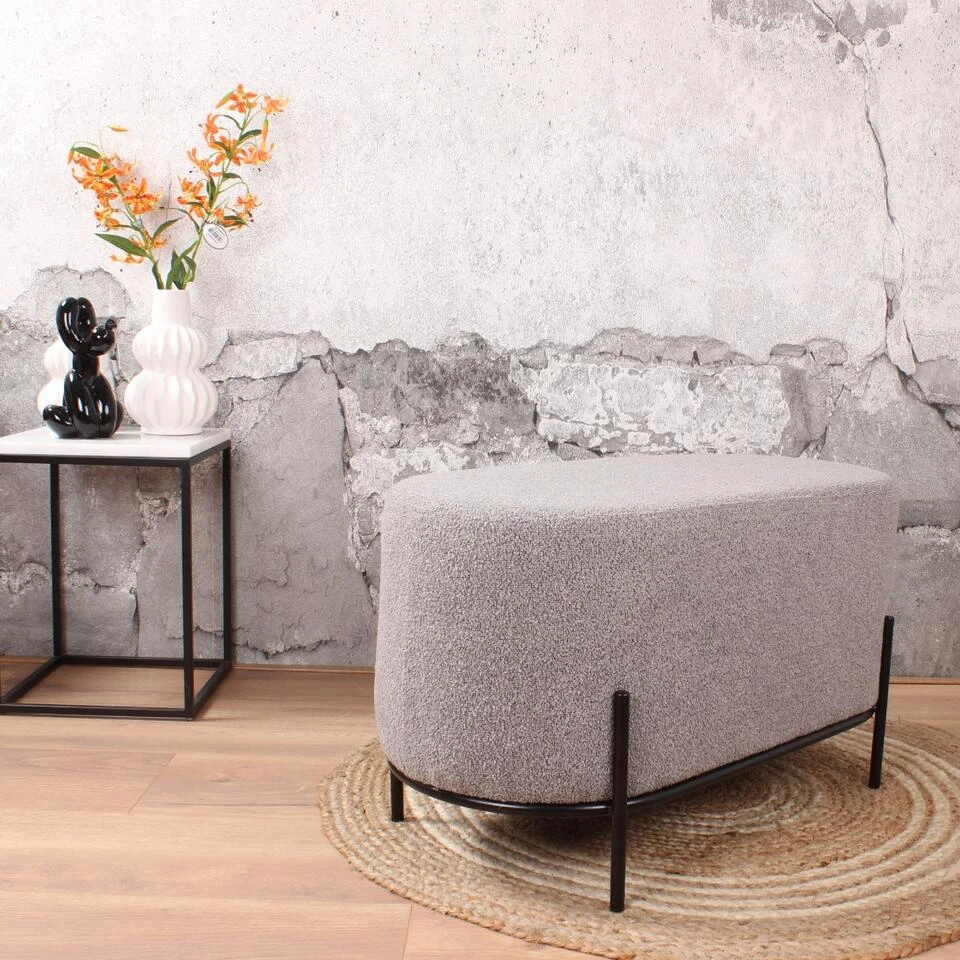 DS4U® Torben Hocker Duo - Stof - Grijs 4 DS4U® Torben Hocker Duo - Stof - Grijs - Afbeelding 2