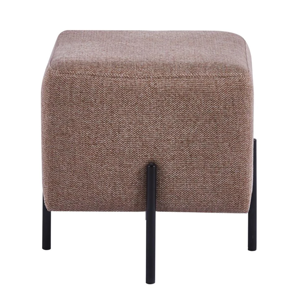 DS4U® Jorg Hocker 36x36x38cm - Stof - Bruin 3 DS4U® Jorg Hocker 36x36x38cm - Stof - Bruin