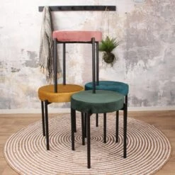 DS4U® Mika Velvet Kruk - Stof - Roze -Meubelwinkel 1000098397 0103