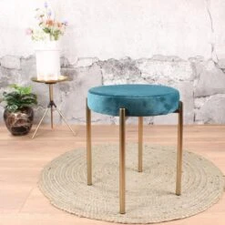 DS4U® Mika Velvet Kruk - Stof - Zwart