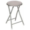 5five Bijzet Krukje/stoel - Opvouwbaar - Zilver/taupe - 46 Cm -Meubelwinkel 1000098948